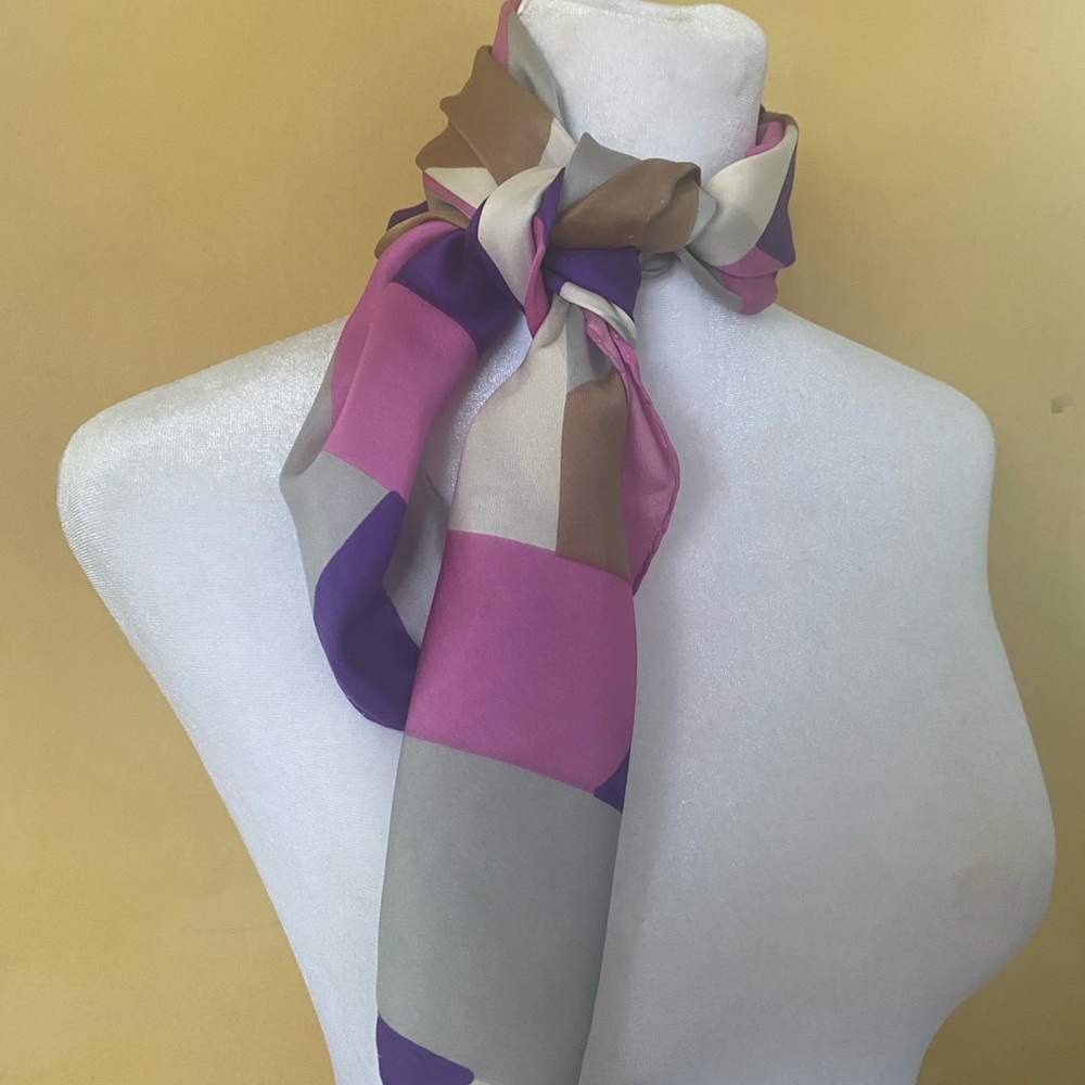 Chic Color Block Scarf in Purple and Pink